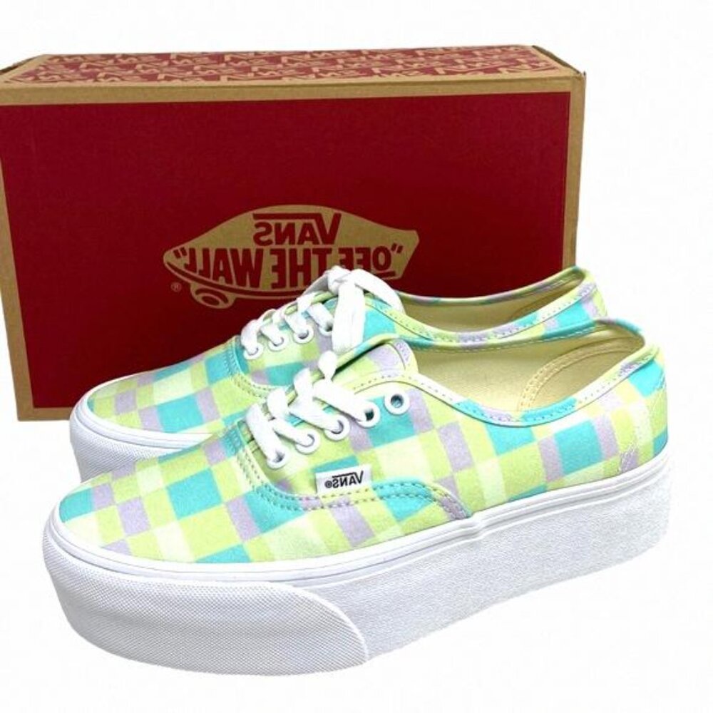 VANS Authentic Platform Shoes Pastel Picnic Canvas VN0A5KXXPP5 Size Women Multi - Picture 2 of 13